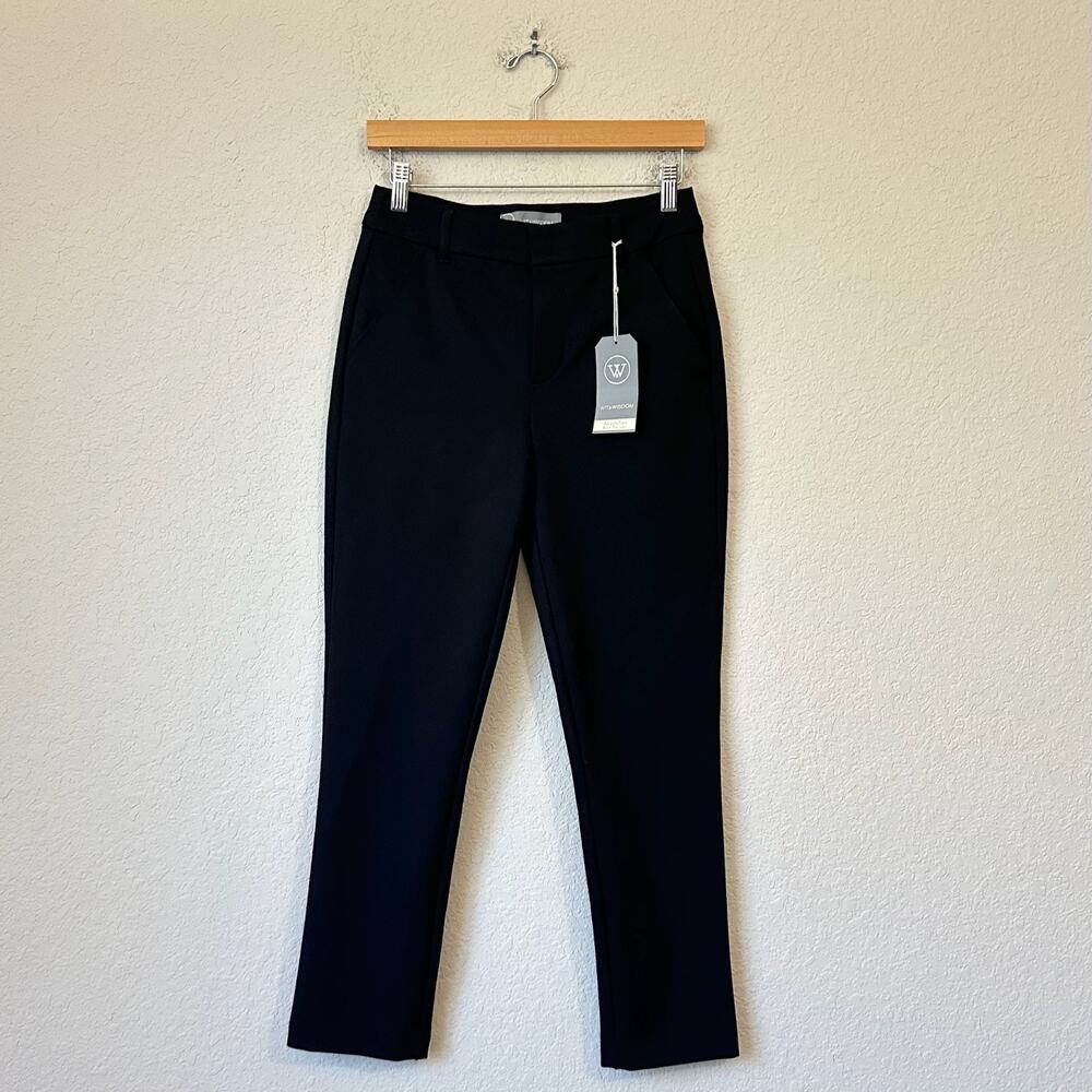WIT & WISDOM Ab Solution Pants Black Knit Slim Ankle Trouser NWT